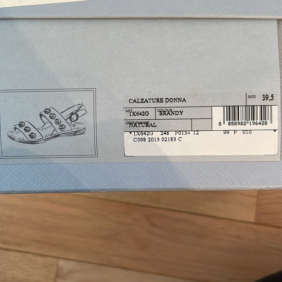 Prada Brown Leather Sandals with Large Rhinestones - Picture 9 of 9